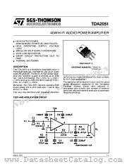 TDA2051 datasheet pdf SGS Thomson Microelectronics