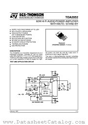 TDA2052 datasheet pdf SGS Thomson Microelectronics