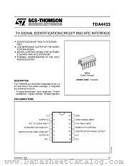TDA4433 datasheet pdf SGS Thomson Microelectronics