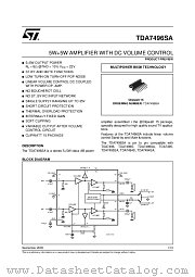 TDA7496SA datasheet pdf SGS Thomson Microelectronics
