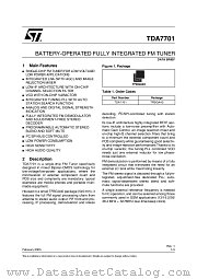 TDA7701 datasheet pdf SGS Thomson Microelectronics