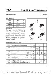 TN1215-600H datasheet pdf SGS Thomson Microelectronics