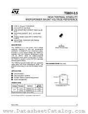 TS824-2.5 datasheet pdf SGS Thomson Microelectronics