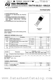 TYN608G datasheet pdf SGS Thomson Microelectronics