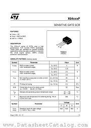 X0405NE datasheet pdf SGS Thomson Microelectronics