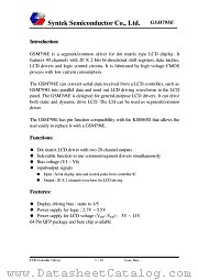 GSM798E datasheet pdf Syntek Semiconductor