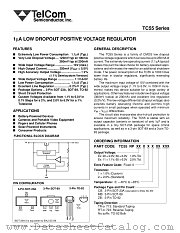 TC55RP6001ECBTR datasheet pdf TelCom Semiconductor