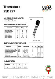 2SD227 datasheet pdf USHA India LTD