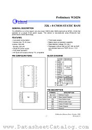 W24256S-70L datasheet pdf Winbond Electronics