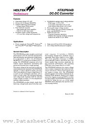 HT82P604B datasheet pdf Holtek Semiconductor