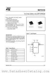 M27C516-85C6TR datasheet pdf ST Microelectronics