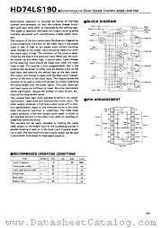 74LS190 datasheet pdf Hitachi Semiconductor