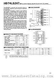 74LS247 datasheet pdf Hitachi Semiconductor