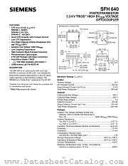 SFH640 datasheet pdf Siemens
