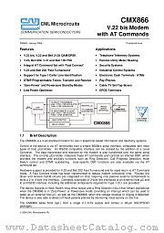 CMX866 datasheet pdf CML