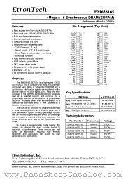 EM638165TS-10 datasheet pdf Etron Tech