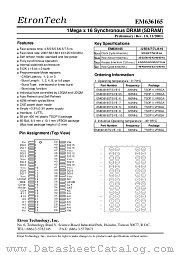 EM636165TS datasheet pdf Etron Tech