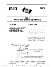 ADC76B datasheet pdf Burr Brown