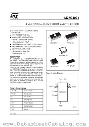 M27C4001-10XN1TR datasheet pdf ST Microelectronics