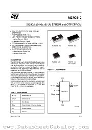 M27C512-80XF3X datasheet pdf ST Microelectronics