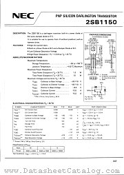 2SB1150 datasheet pdf NEC