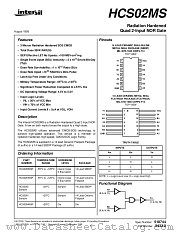 HCS02KMSR datasheet pdf Intersil