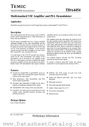 TDA4454 datasheet pdf TEMIC