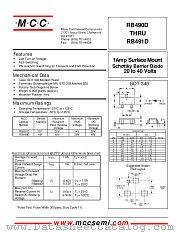 RB491D datasheet pdf Micro Commercial Components