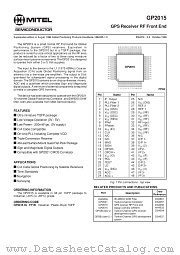GP2015 datasheet pdf Mitel Semiconductor