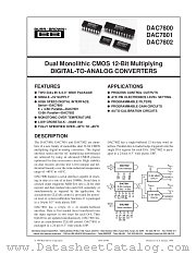 DAC7802L datasheet pdf Burr Brown