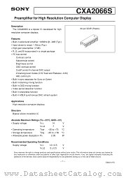 CXA2066 datasheet pdf SONY