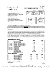 IRF6612TR1 datasheet pdf International Rectifier