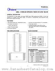 W24512AK-25 datasheet pdf Winbond Electronics