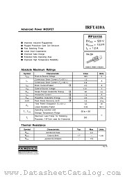 IRFU410A datasheet pdf Fairchild Semiconductor