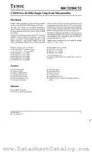 80C52-30 datasheet pdf TEMIC