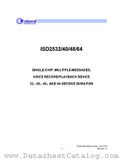 ISD2532P datasheet pdf Winbond Electronics