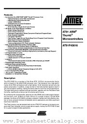 AT91F40816-33CI datasheet pdf Atmel