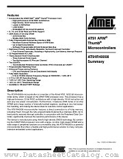 AT91M40008 datasheet pdf Atmel