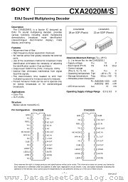 CXA2020M datasheet pdf SONY