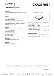 CXA2570 datasheet pdf SONY