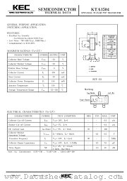 KTA1504 datasheet pdf Korea Electronics (KEC)