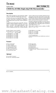 80C52T-25R datasheet pdf TEMIC