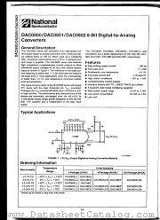 DAC802 datasheet pdf National Semiconductor
