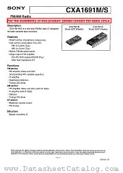 CXA1691S datasheet pdf SONY