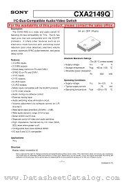 CXA2149 datasheet pdf SONY