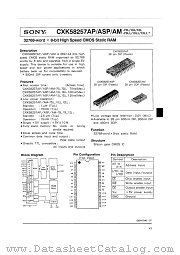 CXK58257AP-70LL datasheet pdf SONY