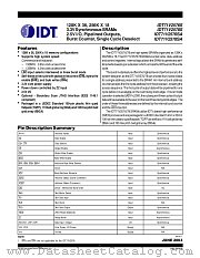 IDT71V2578SA150PFI datasheet pdf IDT