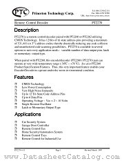 PT2270-S datasheet pdf Princeton Technology Corporation