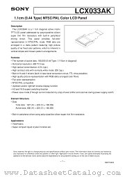 LCX033 datasheet pdf SONY