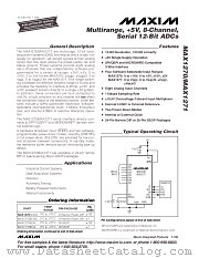 MAX1271ACAI datasheet pdf MAXIM - Dallas Semiconductor